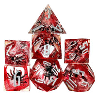 Thumbnail for Spider in Clear & Red Filled Sharp Resin - 7pcs RPG Dice Set