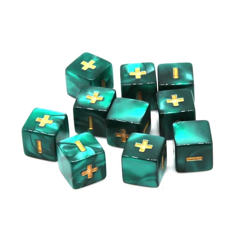 16mm Dark Green Counter Acrylic  - 6pcs D6 RPG Dice Set