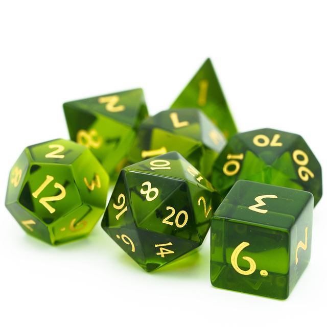 Green Glass - 7pcs RPG Dice Set