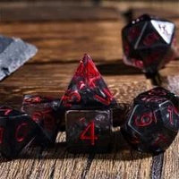 Thumbnail for Black Swirl in Clear Resin - 7pcs RPG Full Dice Set