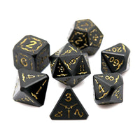 Thumbnail for Gold Sword in Black Metal - 7pcs RPG Dice Set