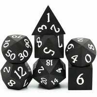 Thumbnail for 7pcs Dice Wooden Ebony White Font Black