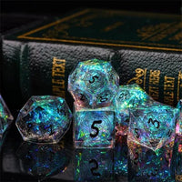 Thumbnail for Astrology on Clear with Candy Sharp Resin - 7pcs RPG Dice Set