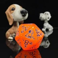 Thumbnail for 7pcs Dice Acrylic Pattern Dogs Blue Font Orange
