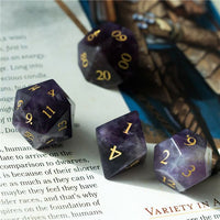 Thumbnail for Purple Amethyst Gemstone - 7pcs RPG Dice Set