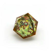 Thumbnail for Yellow Glitter in Clear Liquid Sharp Resin - D20 RPG Dice