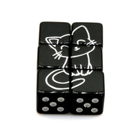 Thumbnail for Cat on Black Resin - 6pcs D6 RPG Dice Set