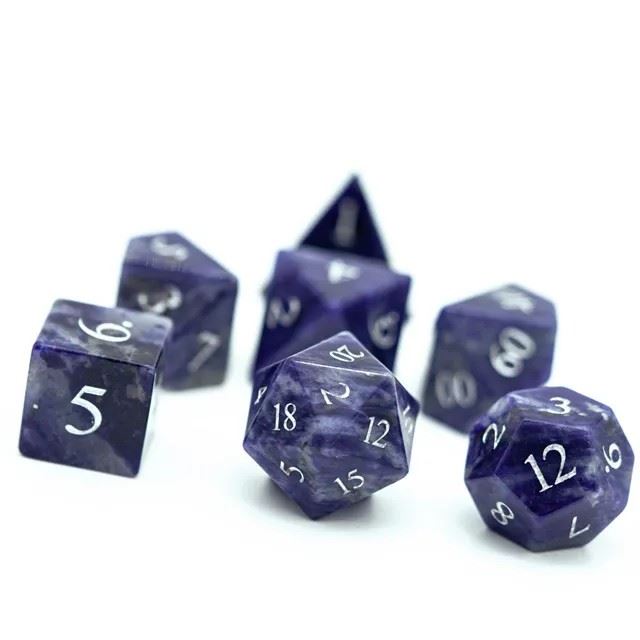 Blue Sodalite Gemstone - 7pcs RPG Dice Set