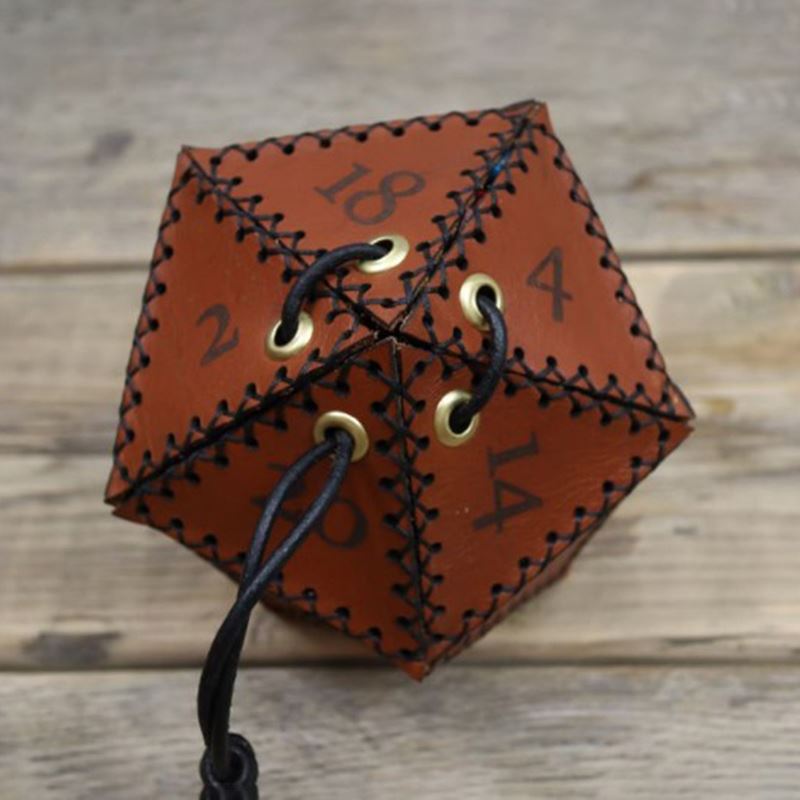 Brown Leather D20 - Storage Bag