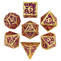 Thumbnail for 7pcs Dice Metal Druid Vine Gold Font Pink