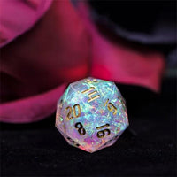 Thumbnail for Candy in Clear & White Sharp Resin - 7pcs RPG Dice Set