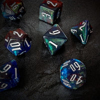 Thumbnail for Glitter in Red & Blue Acrylic - 7pcs RPG Full Dice Set