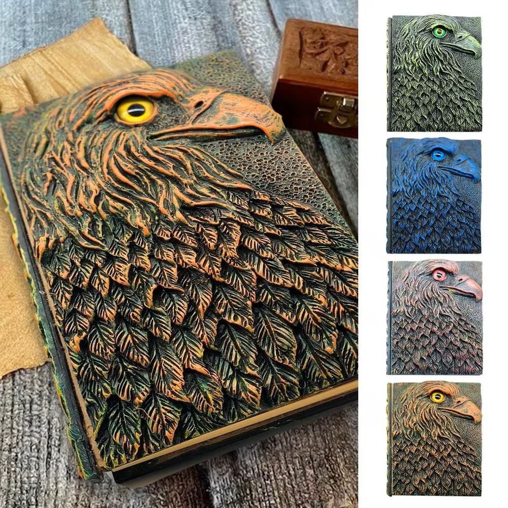 Green Resin Eagle - A5 Handmade Hardback Notebook