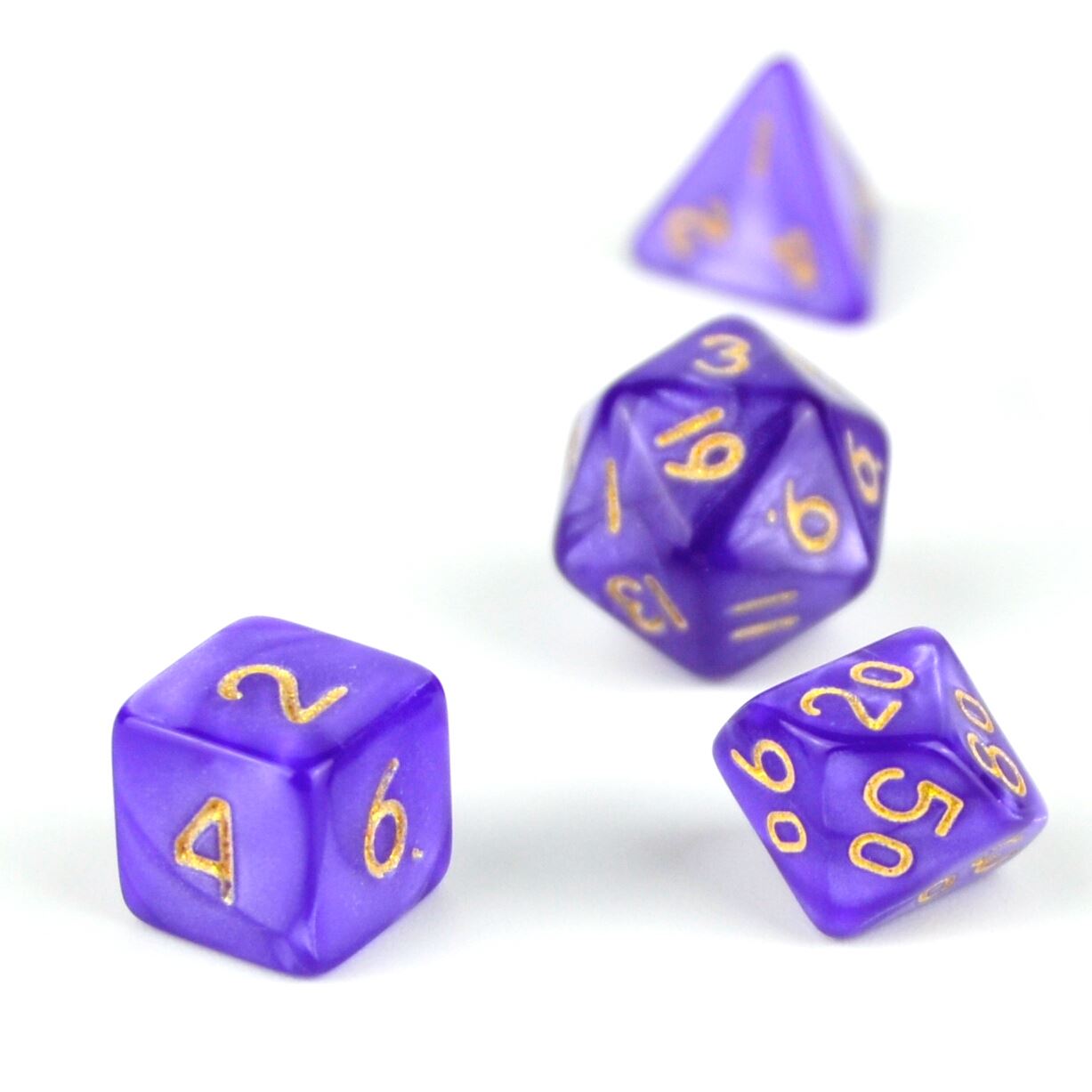 Silk Purple Acrylic - 7pcs RPG Mini Dice Set