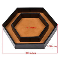 Thumbnail for Camel Velvet & Black PU Leather - Hexagon Lid Dice Tray