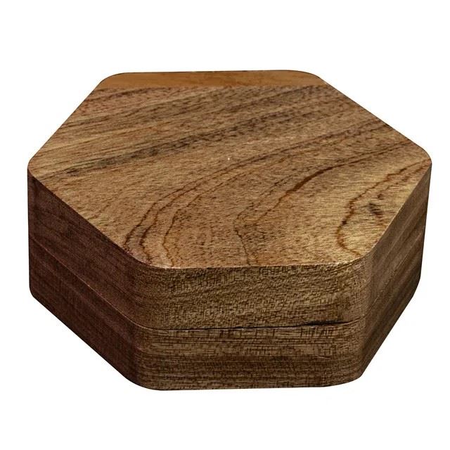 Plain Sapele Wood -  Hinged Dice Storage