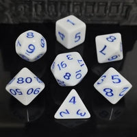 Thumbnail for 7pcs Dice Acrylic Blend Blue Font Solid White