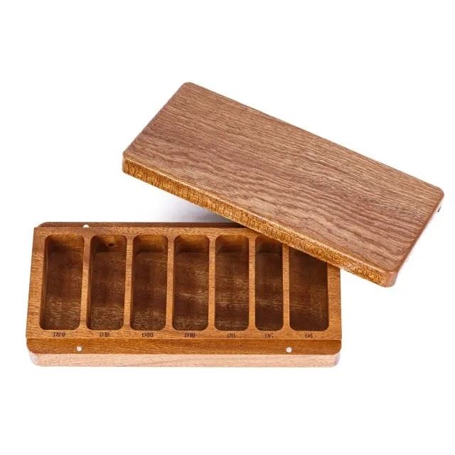 Plain Sapele Wood with 7 Slots -  Magnetic Dice Storage