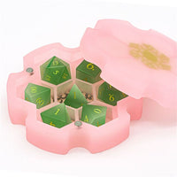 Thumbnail for Frosted Gold & Pink Resin with 7 Slots - Dice Storage