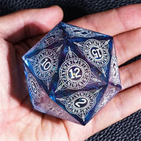 Thumbnail for Constellation in Clear & Blue Sharp Resin - D20 RPG Dice