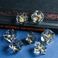 Thumbnail for Gold Glitter in Clear Liquid Filled Sharp Resin - 7pcs RPG Dice Set