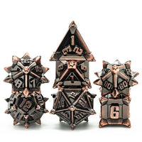 Thumbnail for 7pcs RPG Dice Set - Spiky Copper Metal