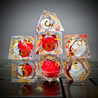 Thumbnail for 7pcs Dice Sharp Filled Poke Ball Gold Font Clear