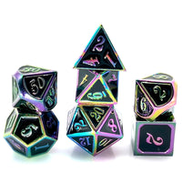 Thumbnail for 7pcs Dice Metal Enamel Rainbow Black