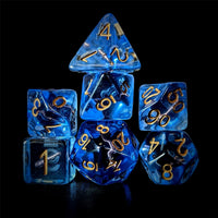 Thumbnail for Violin in Clear & Blue Resin - 7pcs RPG Full Dice Set