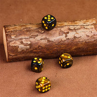 Thumbnail for 12mm Gold & Black Acrylic - 10pcs D6 RPG Dice Set