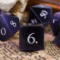 Thumbnail for Navy Cat Eye Gemstone - 7pcs RPG Dice Set