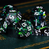 Thumbnail for Candy in Black Mini Sharp Resin - 7pcs RPG Dice Set