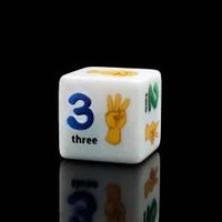 Thumbnail for 6pcs D6 16mm Dice Acrylic Sign Language Numbers Multicolour