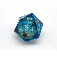 Thumbnail for Blue Glitter in Clear Liquid Sharp Resin - D20 RPG Dice