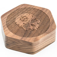 Thumbnail for Skull on Walnut Wood with 7 Slots -  Magnetic Dice Storage