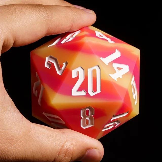 Orange & Yellow Layered Silicone - D20 RPG Dice