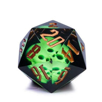 Thumbnail for Green Skull in Black Sharp Resin - D20 RPG Dice