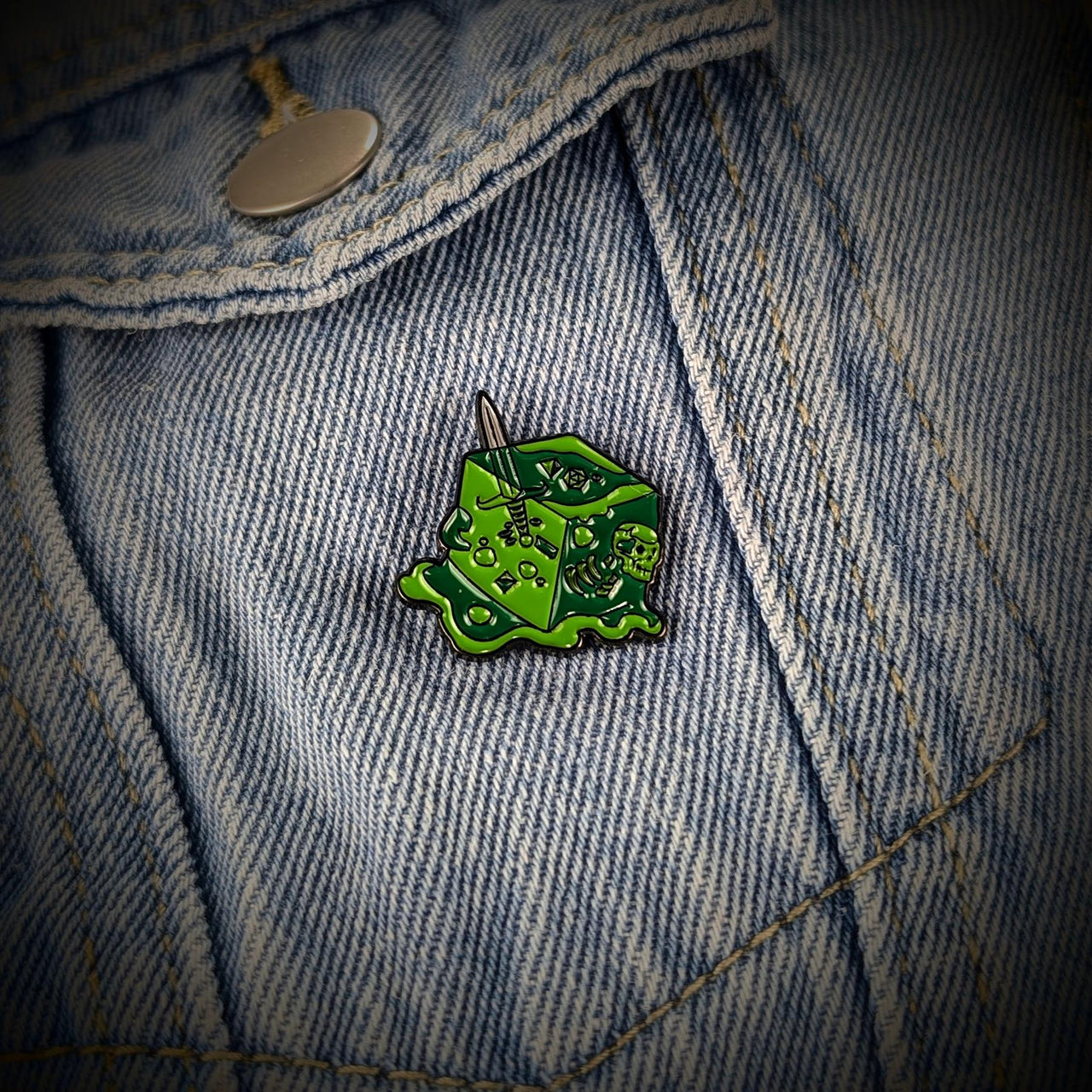 Green Gelatinous Cube Pin - Novelty