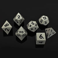 Thumbnail for Black on Solid Grey Silicone - 7pcs RPG Full Dice Set