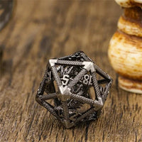 Thumbnail for Dragon in Washed Nickel Metal - Hollow D20 RPG Dice