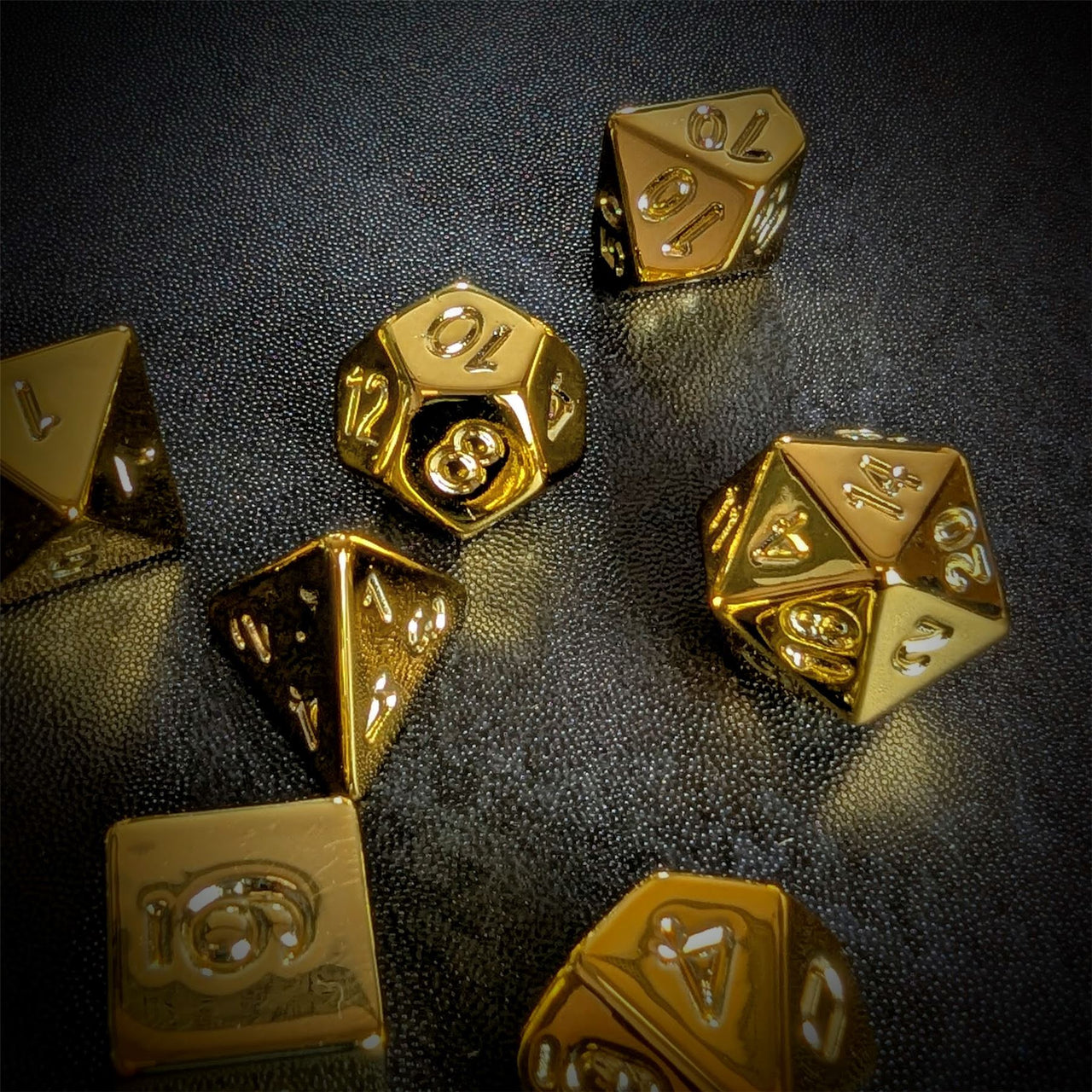 Yellow Metallic Acrylic - 7pcs RPG Dice Set