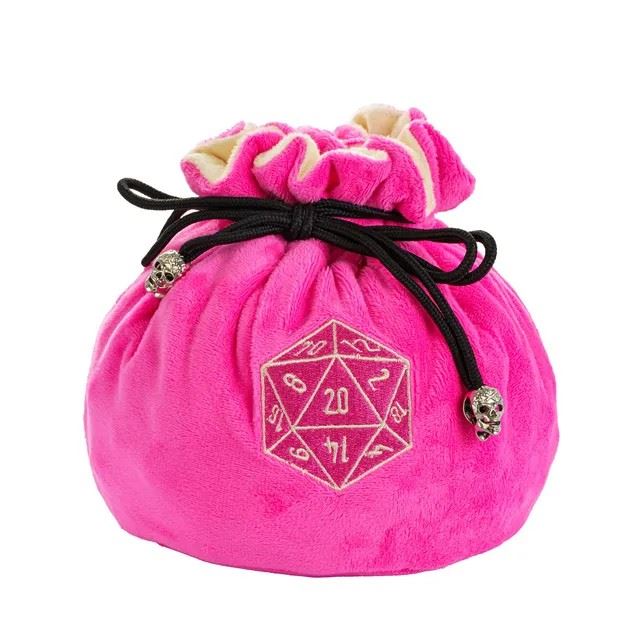 Pink Bag with Compartments - Soft Dice Storage