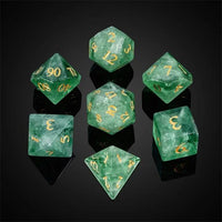 Thumbnail for Green Fluorite Gemstone - 7pcs RPG Dice Set