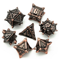 Thumbnail for 7pcs RPG Dice Set - Spiky Copper Metal