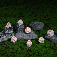 Thumbnail for Red on Solid Grey Silicone - 7pcs RPG Full Dice Set