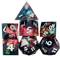 Thumbnail for Candy in Pink & Blue Sharp Resin - 7pcs RPG Dice Set