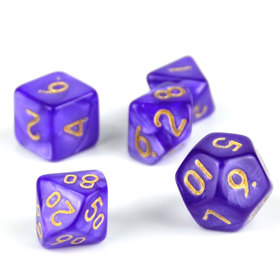 Silk Purple Acrylic - 7pcs RPG Mini Dice Set