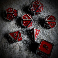 Thumbnail for Red Enamel in Silver Metal - 7pcs RPG Dice Set