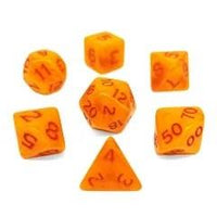 Thumbnail for 7pcs Dice Acrylic Blend Red Font Clear Yellow