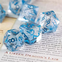 Thumbnail for Flower in White Filled Sharp Resin - 7pcs RPG Dice Set